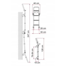 Deluxe 8 ladder for Fiamma campers and trailers