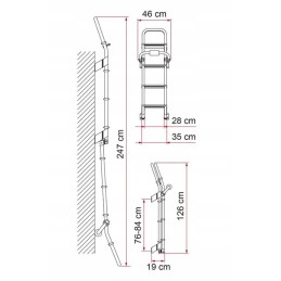 Aluminum ladder for deluxe 8 fiamma camper
