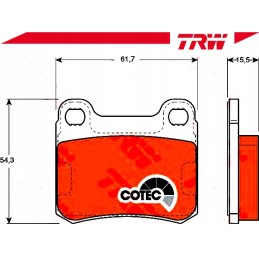 Mercedes rear brake pads w124 201 trw