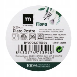 Flora melamine dessert plate, set of 6