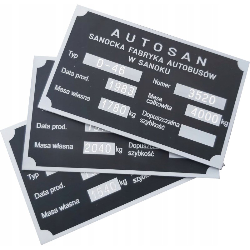 Autosan trailer nameplate d 46 47