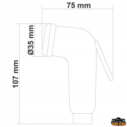 Handset for a yacht shower in a camper with a button