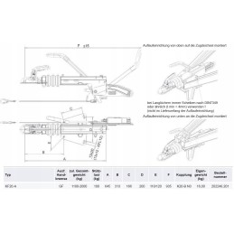 Overrun device - overrun brake for Knott 2000kg trailer