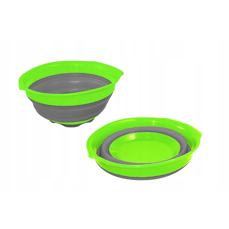Silicone foldable bowl, 1 5l, green and gray