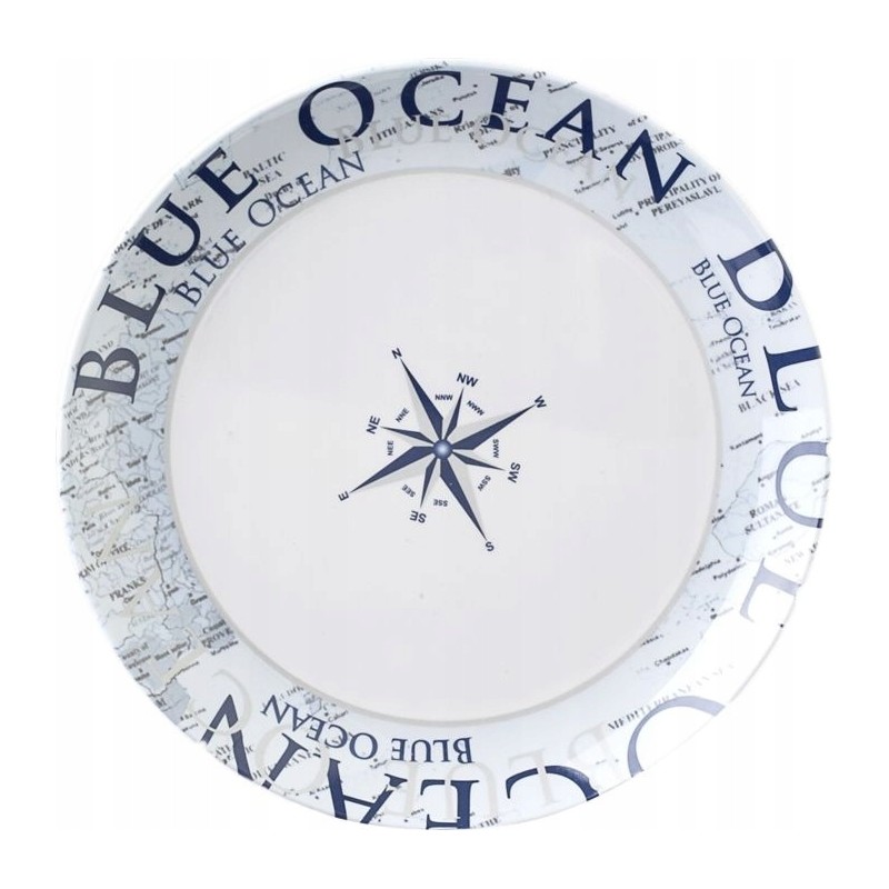 Deep blue ocean brunner melamine plate