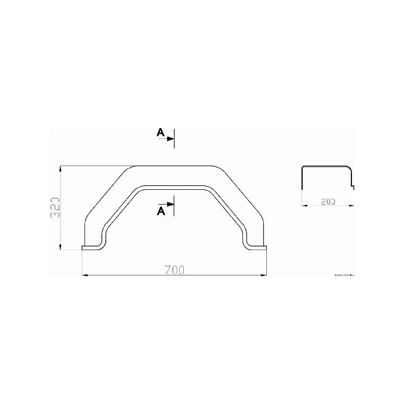 Single plastic trapezoid trailer fender 13
