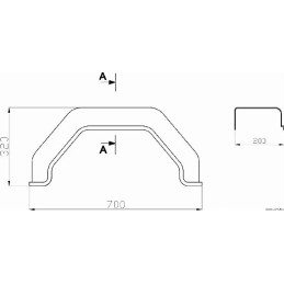 Plastic trapezoidal trailer fender 13 Wawa