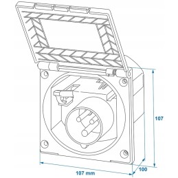 Socket cee plug square white 230v 16a ip44 with rubber seal