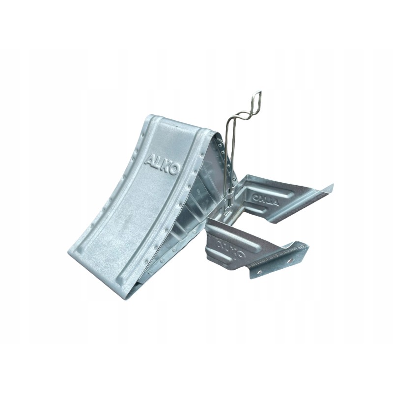 Metal wheel chock with a large aluminum handle