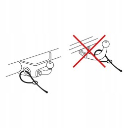 Overrun emergency hand brake cable, 1 m