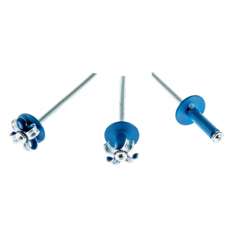 Blue expansion rivets for caravans