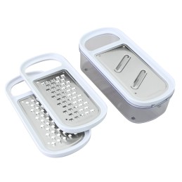Kitchen grater with metaltex 3-in-1 container, white