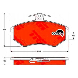 Brake pads for vw golf passat front trw