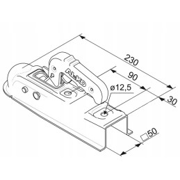 Square ball hitch for trailer 750kg alko ak7