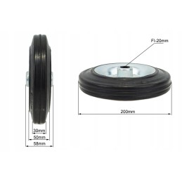 Replacement wheel for the support wheel of a tow truck trailer, diameter 200, 30 mm