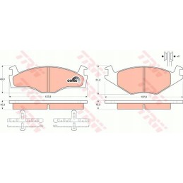 VW asymmetrical thin brake pads