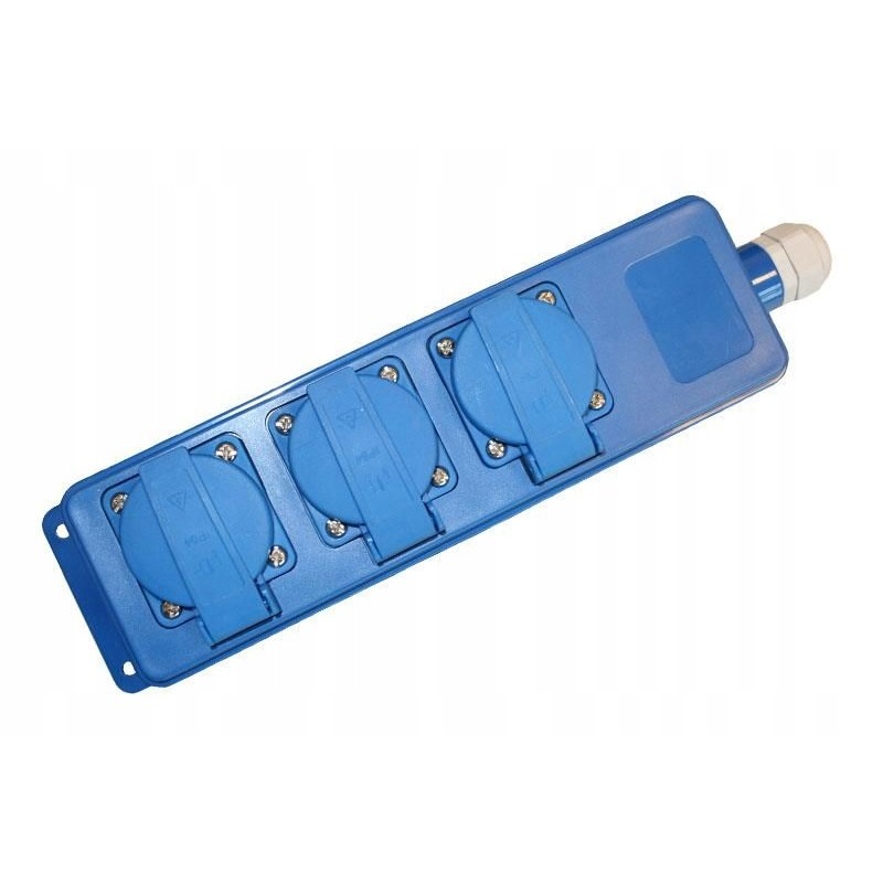 Extension strip with 3 sockets without cable h