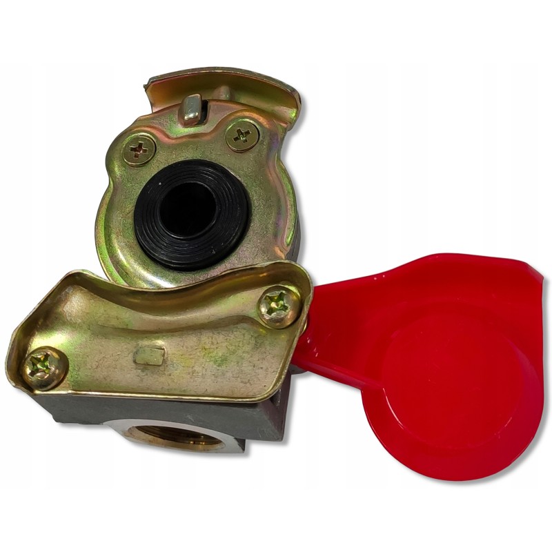 Red m22 soft pneumatic connector with valve