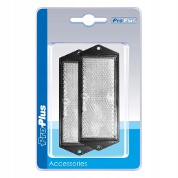 Rectangular reflector 104x40mm white for screws and rivets