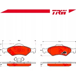 Brake pads front ford fiesta 96 trw
