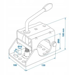Trailer support wheel holder clamp