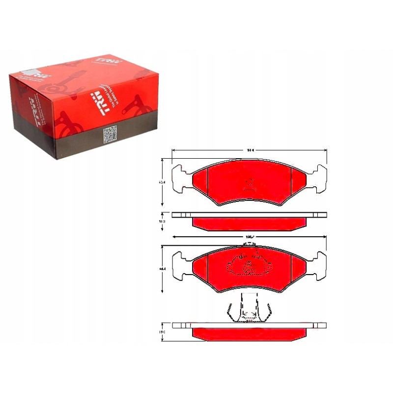 Brake pads ford front fiesta 89 trw