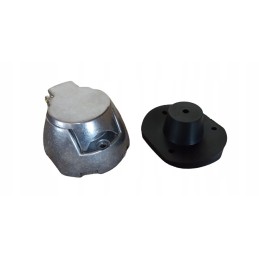 Aluminum socket, 7-pin screwed contacts, cover