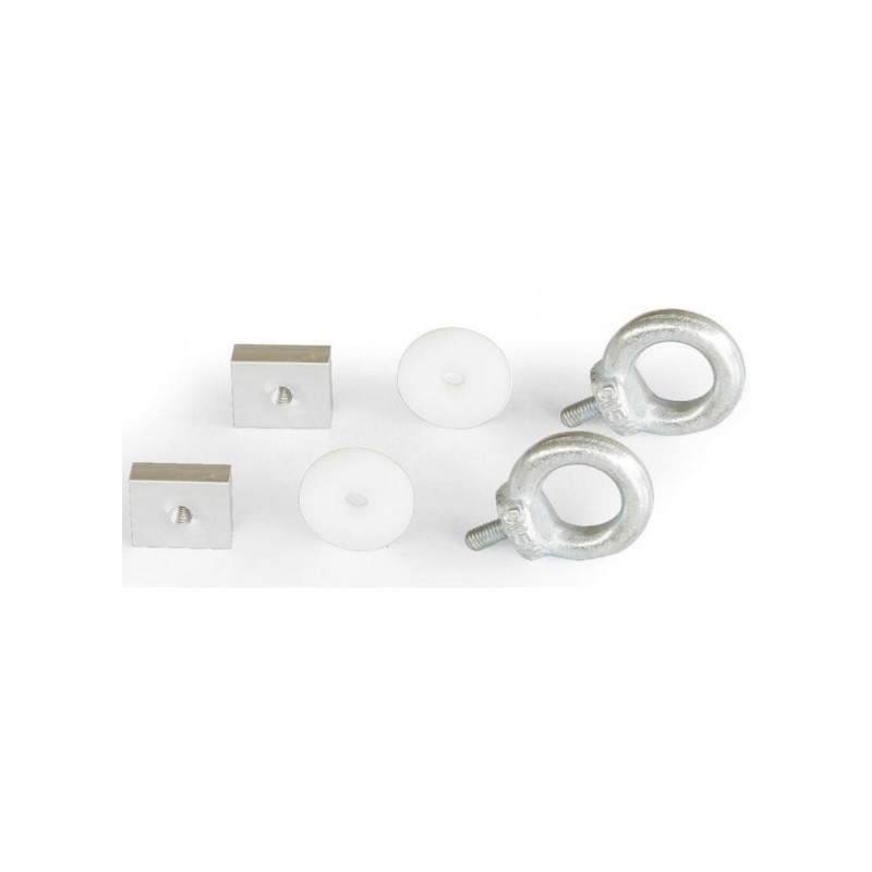 Steel eyelets for the straight strip in the Fiamma trunk