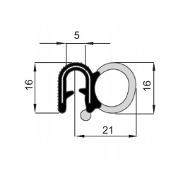 Edge seal 16 mm, sold by the meter