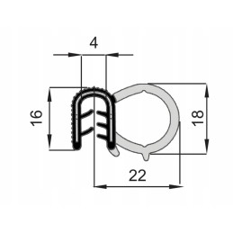 Edge seal 18 mm, sold by the meter