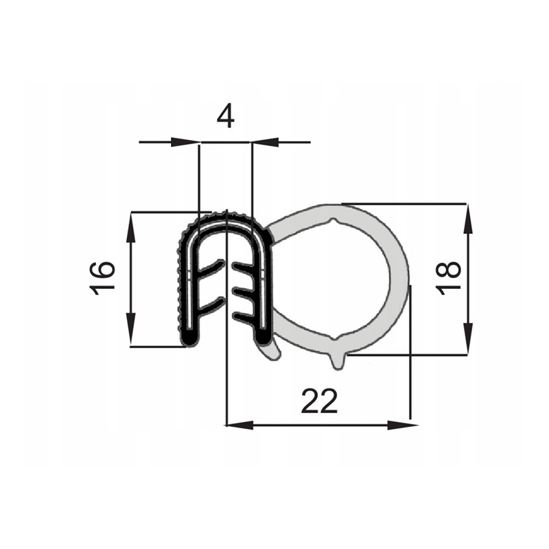 Edge seal 18 mm, sold by the meter