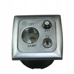 C line 12v ant sat wall socket silver isobox frame haba w wa