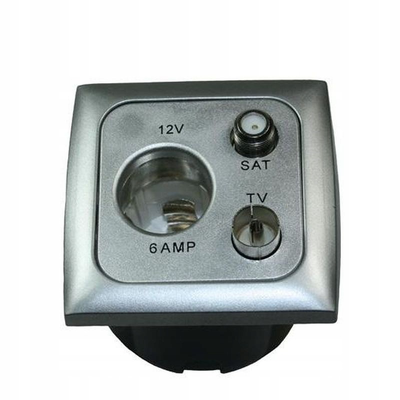 C line ant sat socket, isobox frame, silver haba