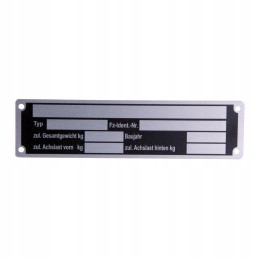 Trailer nameplate 148x38x0 5mm