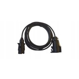 Spiral cable, plug and socket for trailer, 3 m