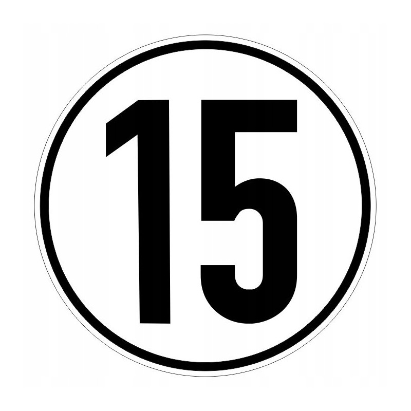 Sticker speed limit 15km sign diameter 20 cm