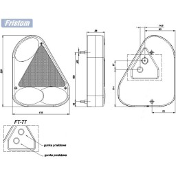 Right rear lamp with a reflective triangle ft77 ppm