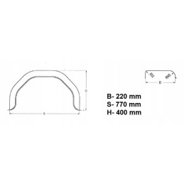 Sheet metal fender 14 wheel 15 for trailers, wheel arch