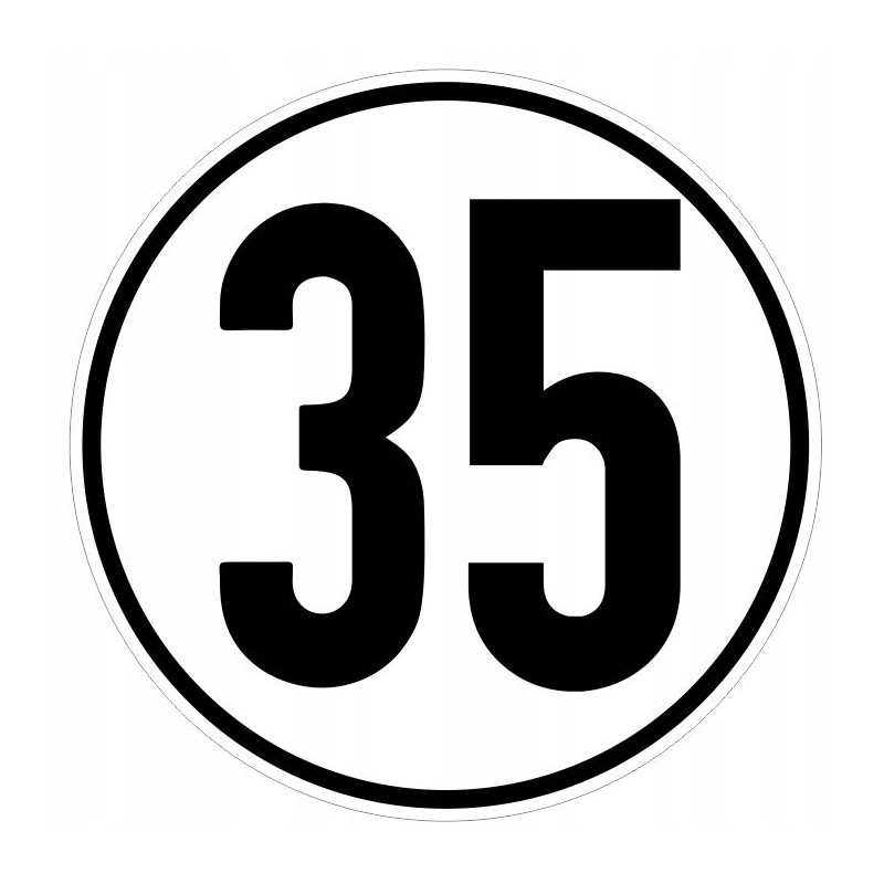 Sticker speed limit 35km sign diameter 16cm
