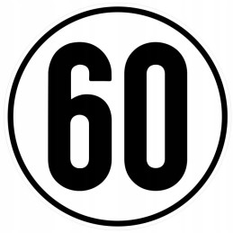 Sticker speed limit 60km sign diameter 16cm