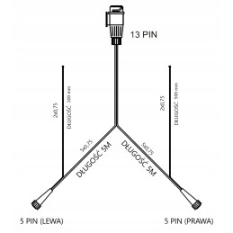 Installation harness, trailer wires, 13-pin plug, 5m cable for marker