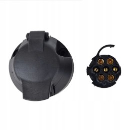 7 pin trailer hitch socket, round brass contacts