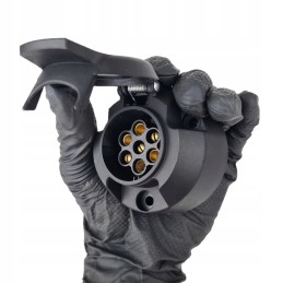 7 pin trailer hitch socket, round brass contacts