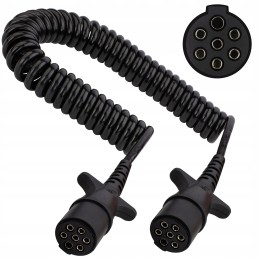 Spiral cable for trailer, 7 pin plug, type n 4, 5 m