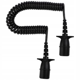 Spiral cable for trailer, 7-pin plug, type n, 4m