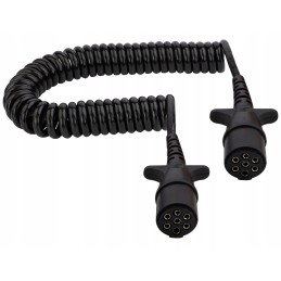 Spiral cable for trailer, 7-pin plug, type n, 4m