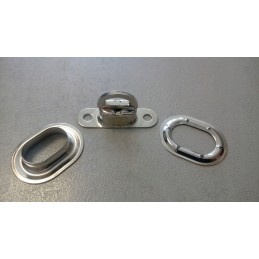 Oval tarpaulin eyelet and nickel-plated handle, 10 sets