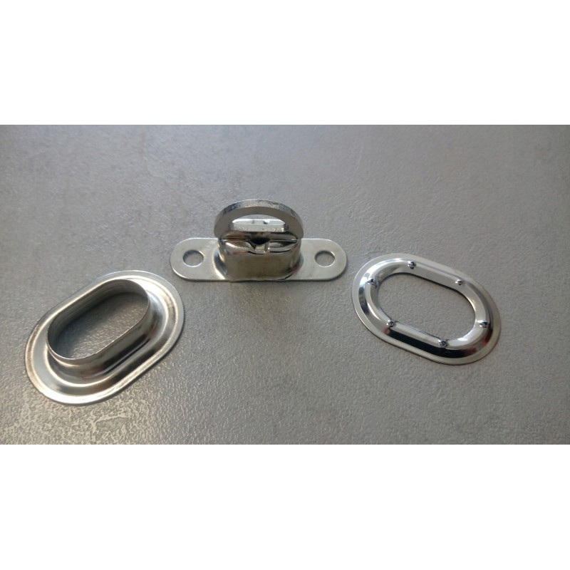 Oval tarpaulin eyelet and nickel-plated handle, 10 sets