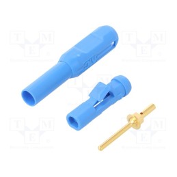 1 pcs x STu00c4UBLI - 65.3339-23 - Connector: 1,5mm banana, plug, blue, Connection: soldered, Ø: 2.1mm