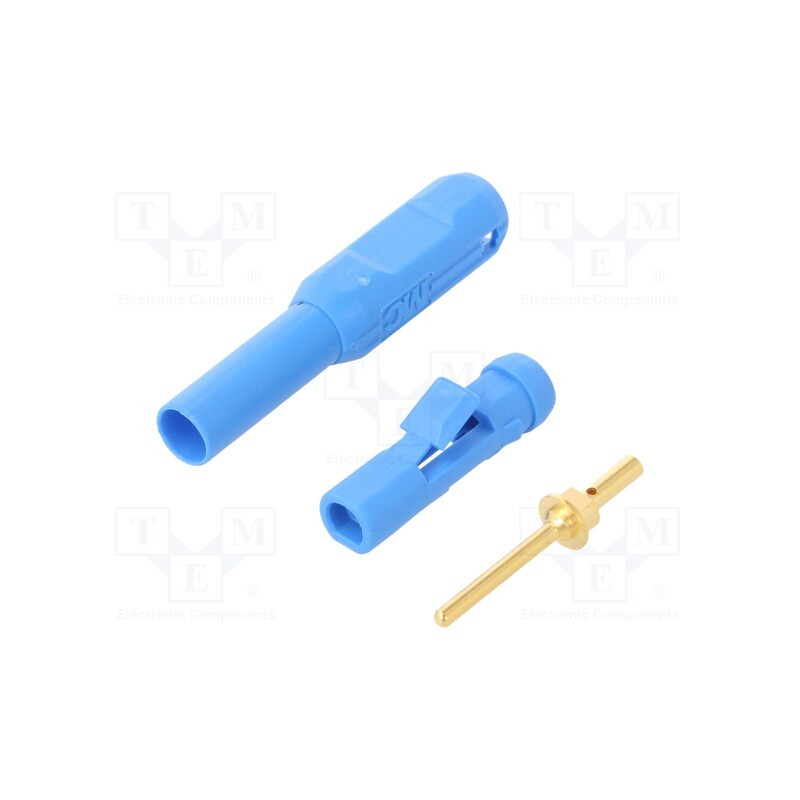 1 pcs x STu00c4UBLI - 65.3339-23 - Connector: 1,5mm banana, plug, blue, Connection: soldered, Ø: 2.1mm